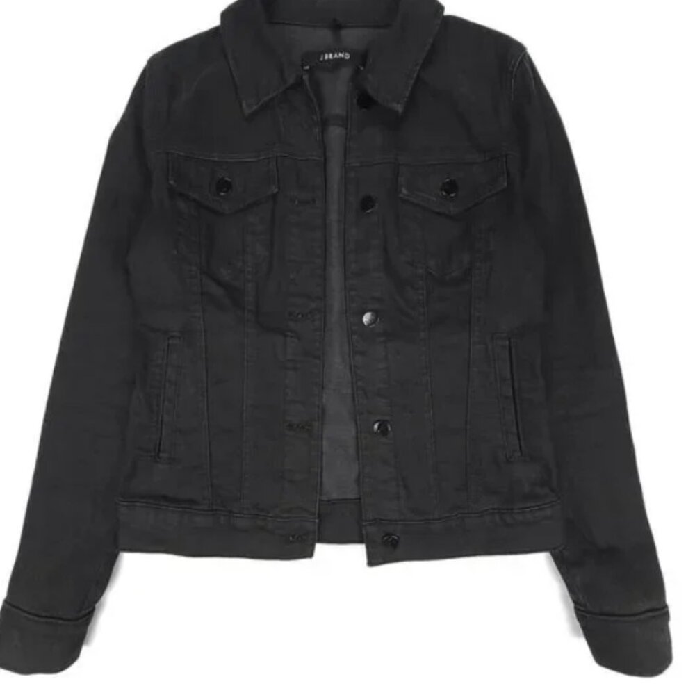 J BRAND Button Down Black Denim Jacket - size M